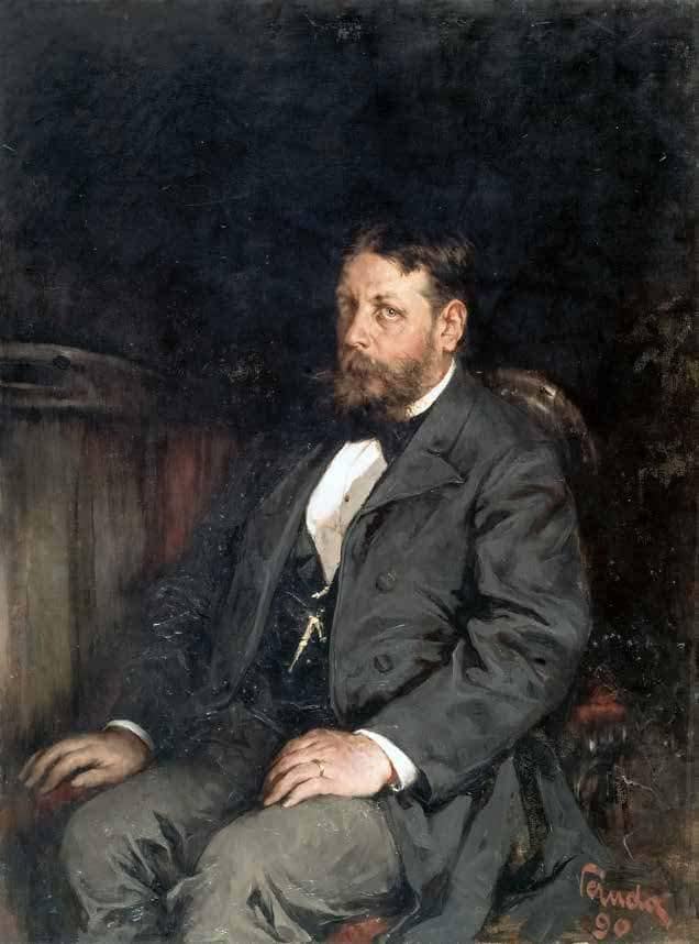Portrait of Guglielmo Greenham by Umberto Veruda — hand-painted portrait oil painting reproduction on canvas