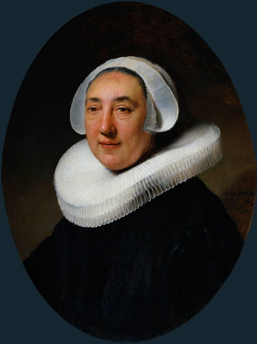 Portrait of Haesje van Cleyburgh by Rembrandt — hand-painted portrait oil painting reproduction on canvas