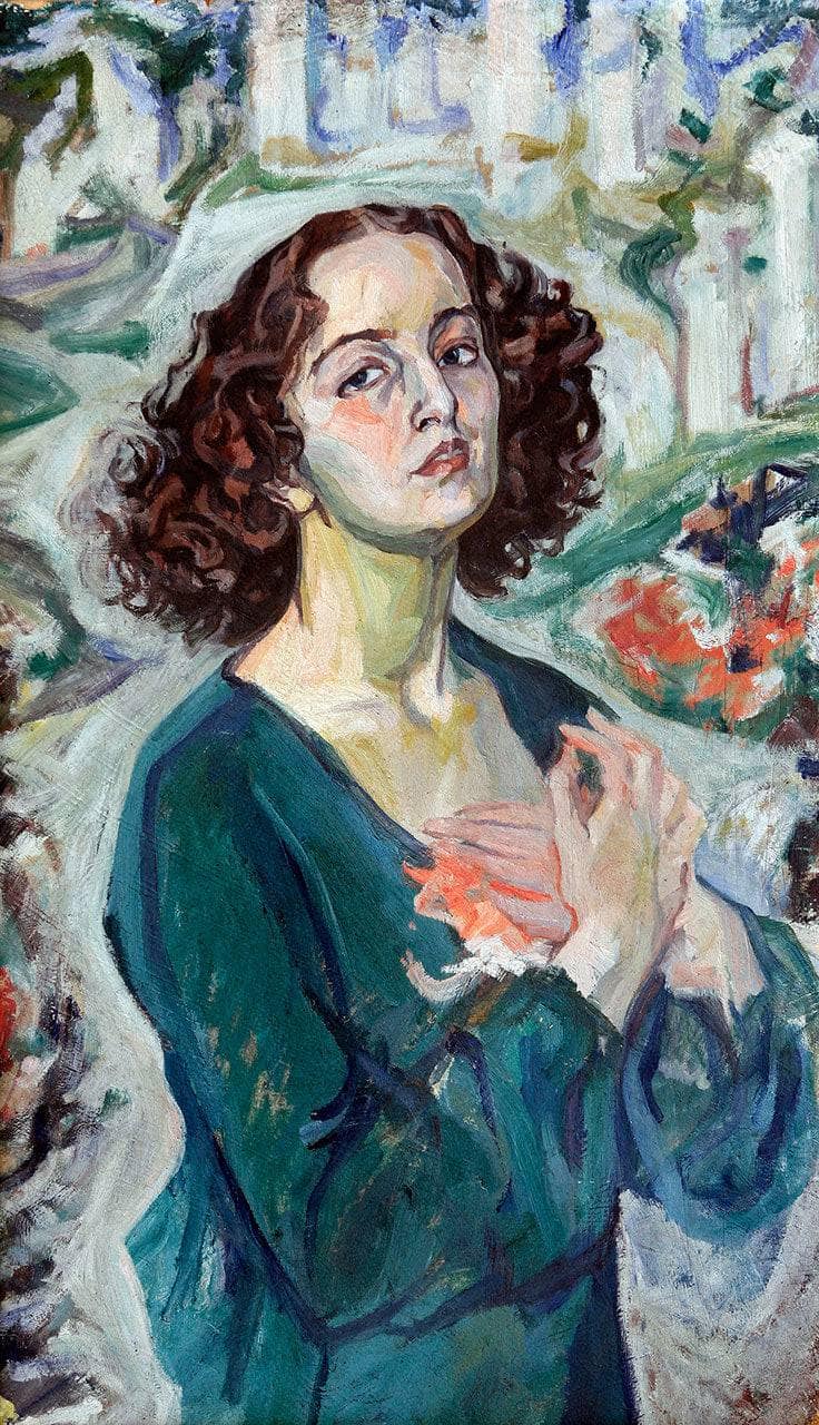 Portrait of Halyna Holubovska by Oleksa Novakivskyi — hand-painted portrait oil painting reproduction on canvas