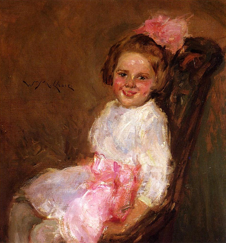 Portrait of Helen, Daughter of the Artist by William Merritt Chase — hand-painted portrait oil painting reproduction on canvas