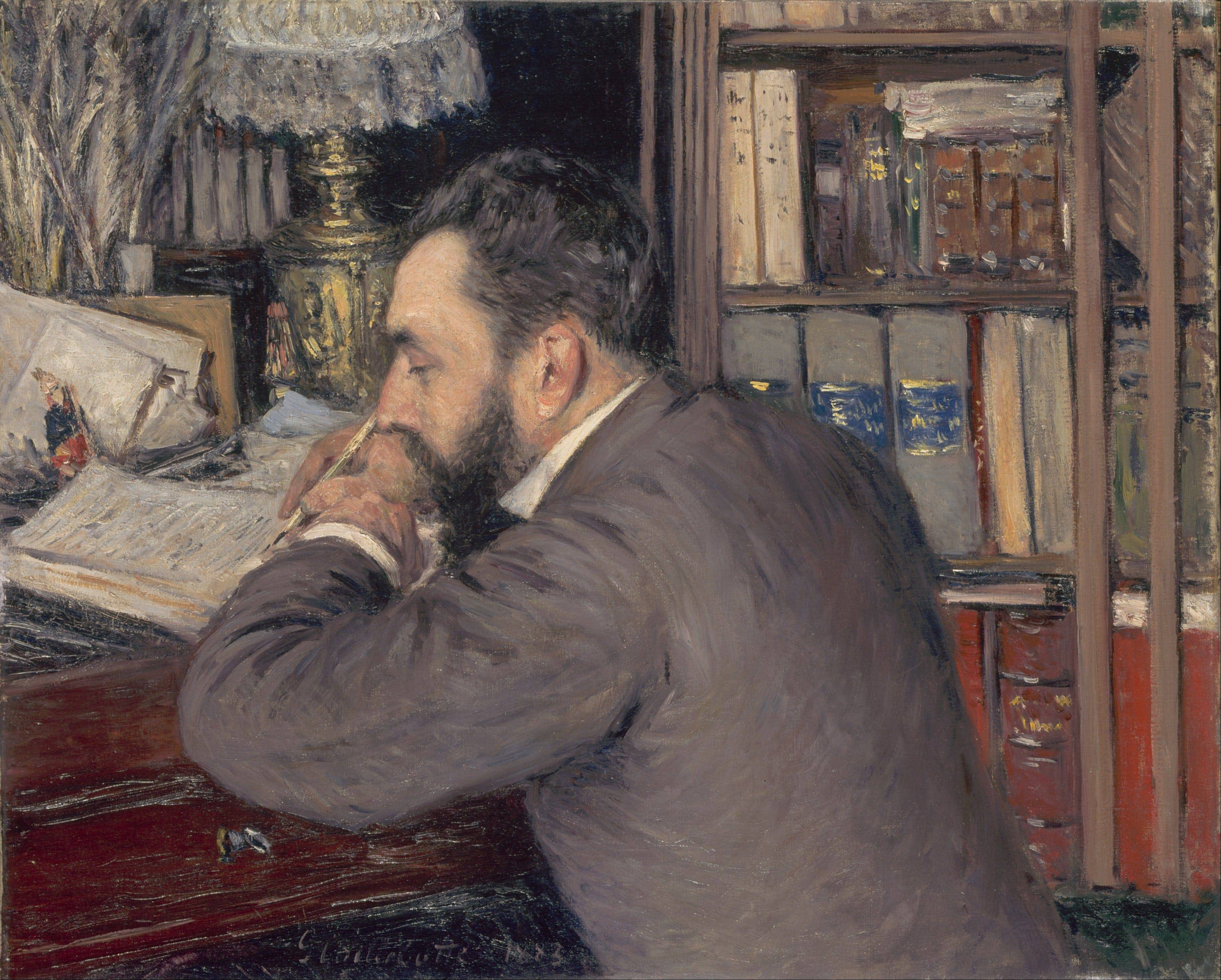 Portrait of Henri Cordier, teacher at the School of Oriental Languages - Gustave Caillebotte