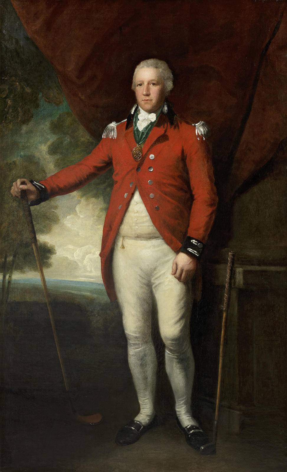 Portrait of Henry Callender Standing Full-length in a Landscape in the Attire of Captain General of the Blackheath Golf Club - Lemuel Francis Abbott