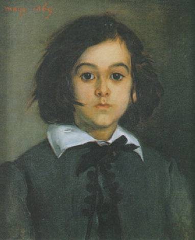 Portrait of his son by Alfred Dehodencq — hand-painted portrait oil painting reproduction on canvas