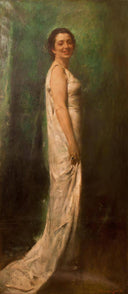 Portrait of Ida Banfi by Romualdo Locatelli, female oil painting wall art, Expressionism