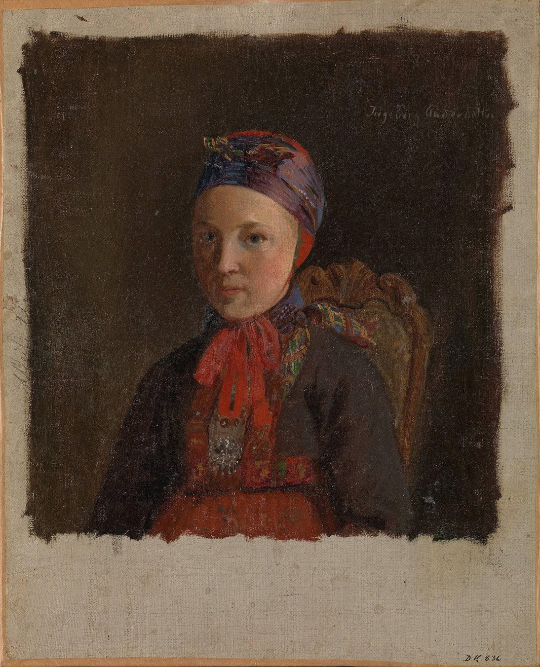 Portrait of Ingeborg Anderdatter Gulsvig by Adolph Tidemand — hand-painted portrait oil painting reproduction on canvas