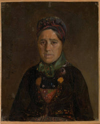 Portrait of Ingeborg Skjønne from Numedal by Adolph Tidemand — hand-painted portrait oil painting reproduction on canvas