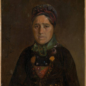 Portrait of Ingeborg Skjønne from Numedal by Adolph Tidemand — Oil Painting Reproduction