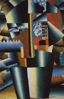 Portrait of Ivan Kliun by Kazimir Malevich — shapes oil painting wall art, Cubo Futurism