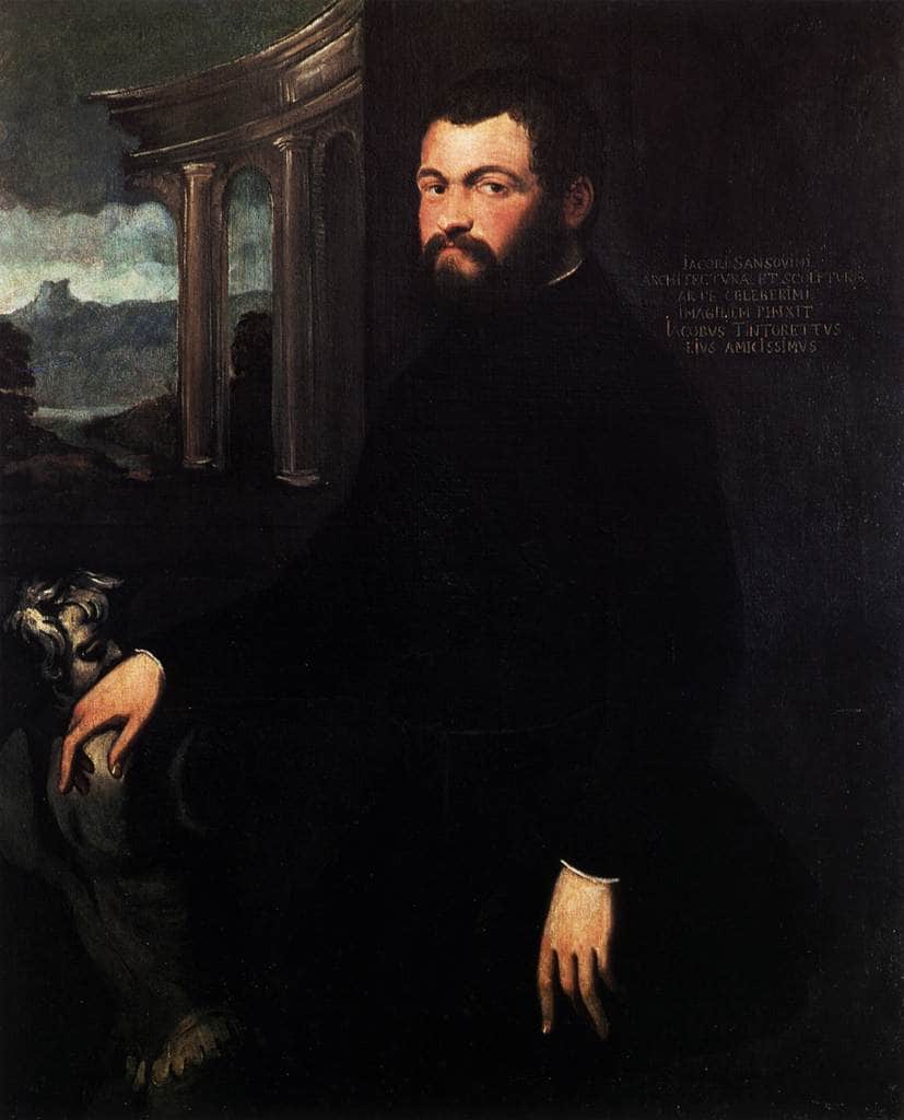 Portrait of Jacopo Sansovino by Tintoretto — hand-painted portrait oil painting reproduction on canvas
