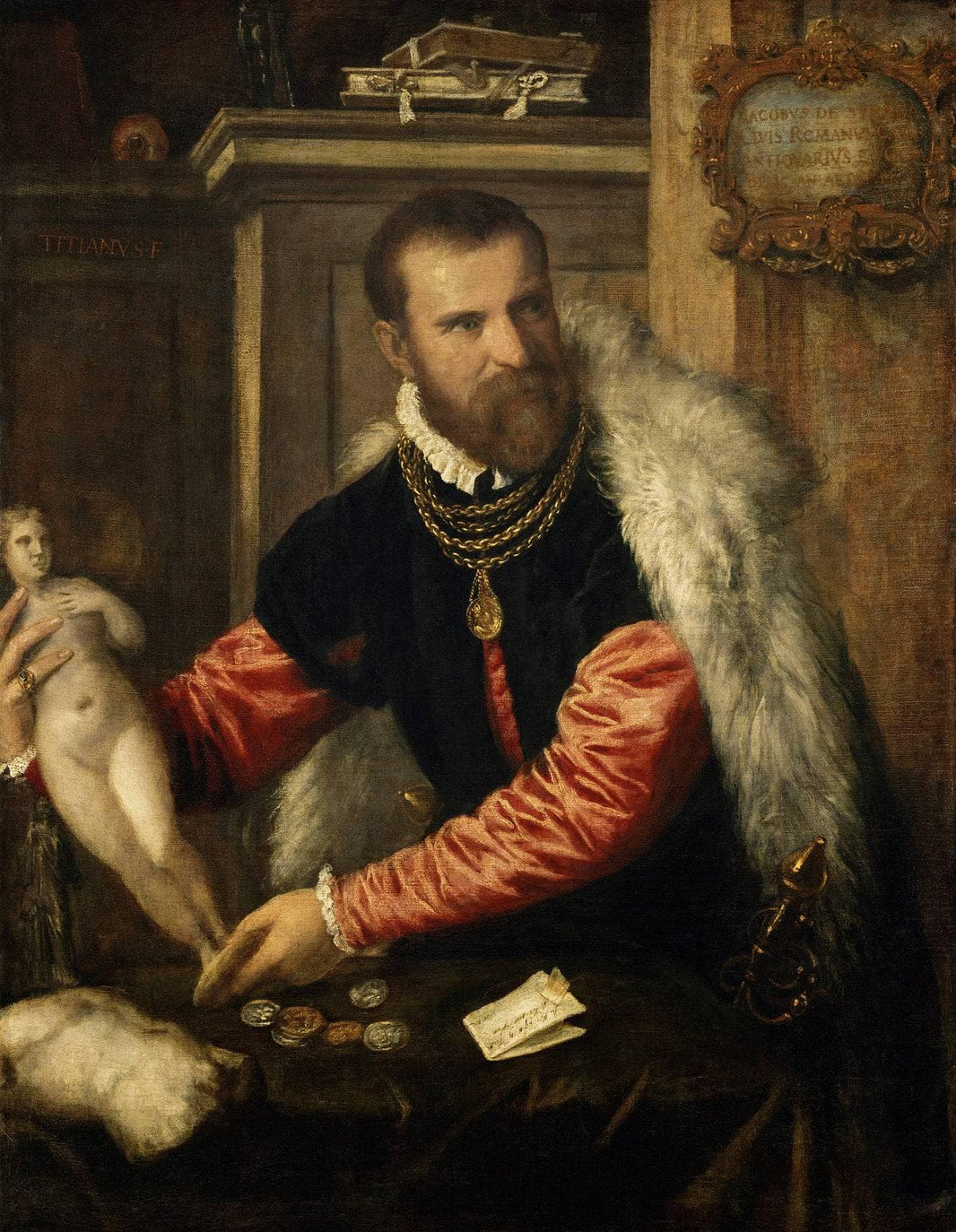 Portrait of Jacopo Strada by Titian — hand-painted portrait oil painting reproduction on canvas