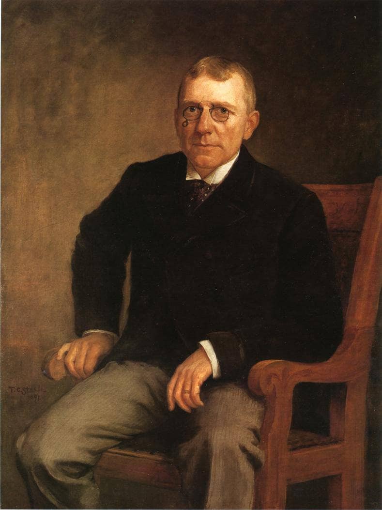 Portrait of James Whitcomb Riley by T. C. Steele — hand-painted portrait oil painting reproduction on canvas