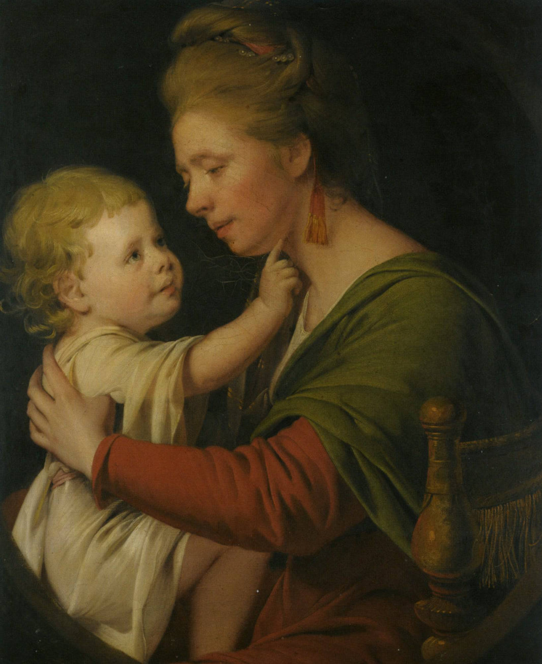 Portrait of Jane Darwin and her son William Brown Darwin by Joseph Wright, hand-painted portrait oil painting reproduction on canvas