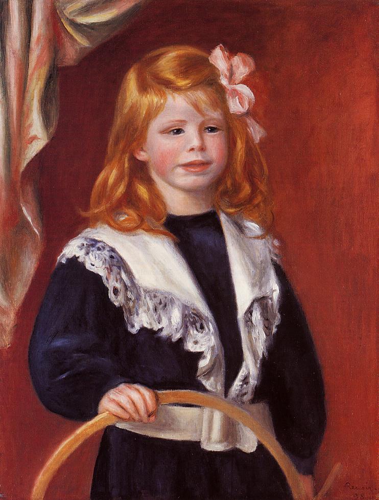 Portrait of Jean Renoir (Child with a Hoop) by Pierre-Auguste Renoir — hand-painted portrait oil painting reproduction on canvas