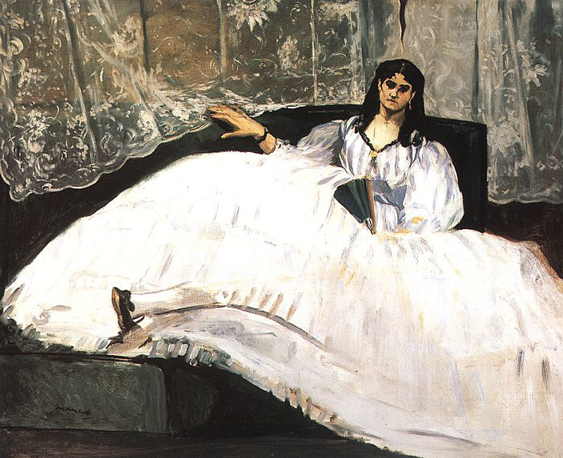 Jeanne Duval, Baudelaire's Mistress, Reclining (Lady with a Fan) - Edouard Manet