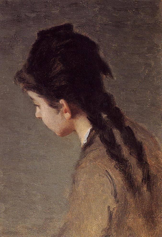 Portrait of Jeanne Gonzales in Profile by Eva Gonzales — hand-painted portrait oil painting reproduction on canvas