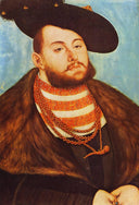Portrait of Johann Friedrich, Elector of Saxony by Lucas Cranach the Elder — male oil painting wall art, Northern Renaissance