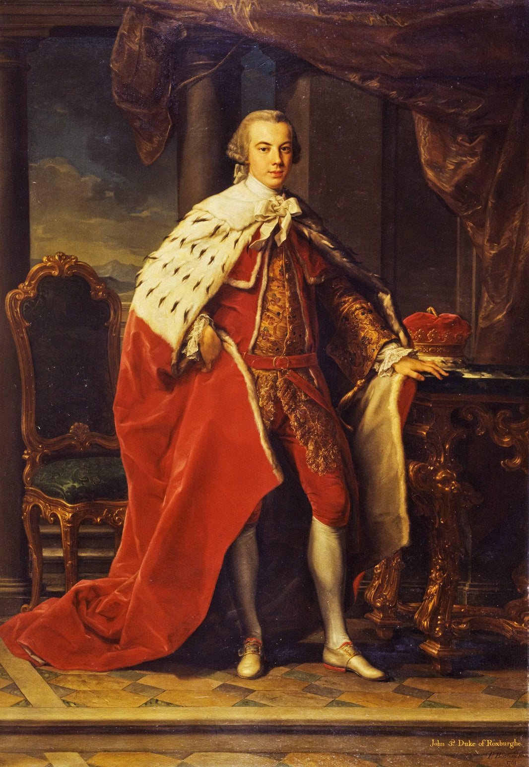 Portrait of John Ker, 3rd Duke of Roxburghe by Pompeo Batoni — hand-painted portrait oil painting reproduction on canvas