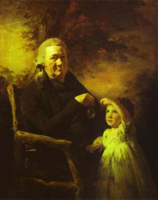 Portrait of John Tait and His Grandson by Henry Raeburn, hand-painted portrait oil painting reproduction on canvas