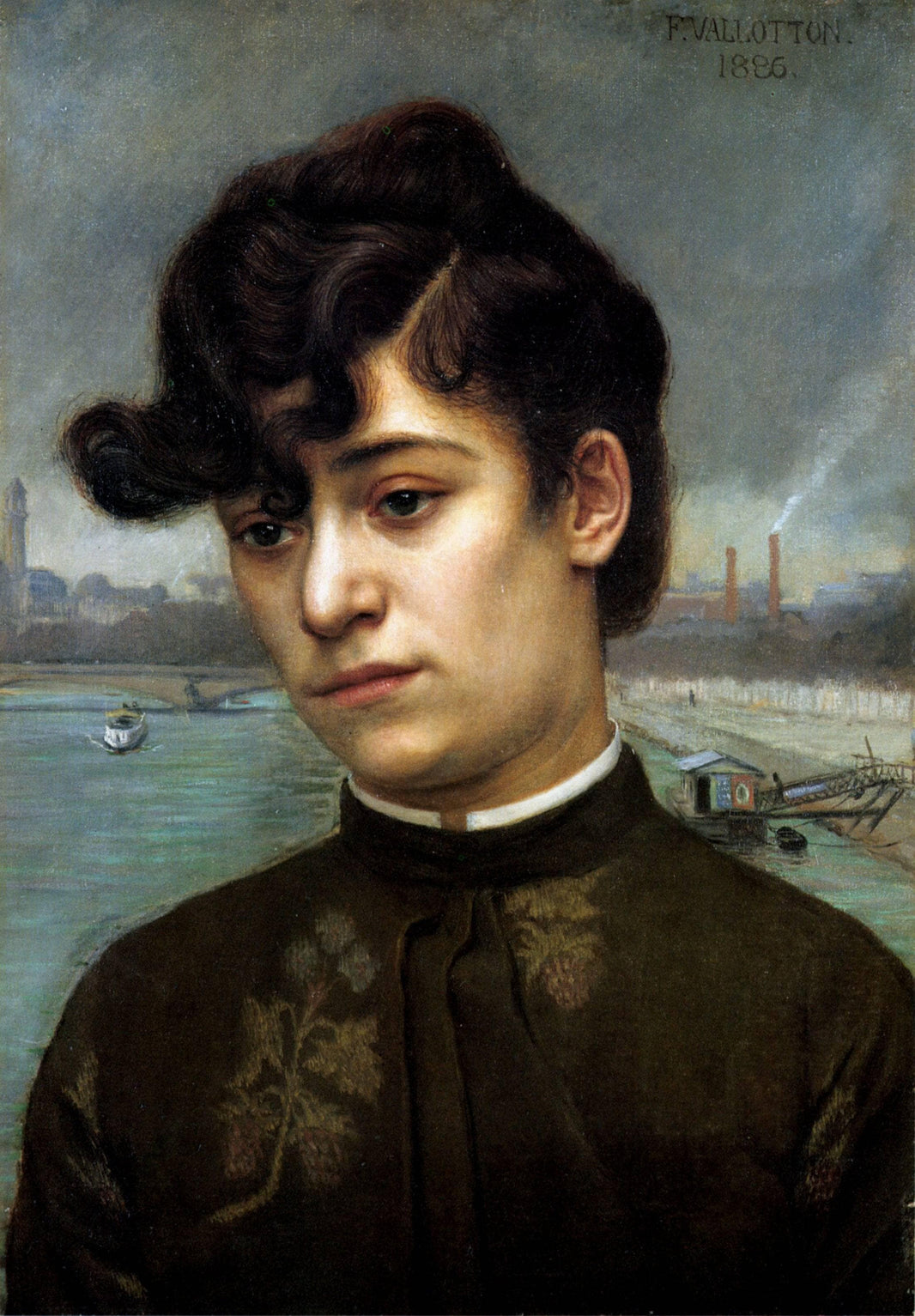 Portrait of Juliette Lacour (model) by Felix Vallotton — hand-painted portrait oil painting reproduction on canvas