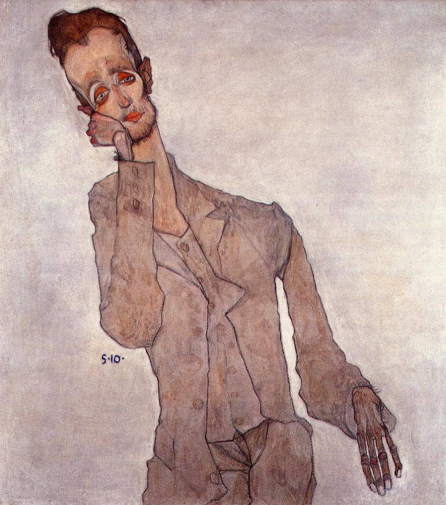 Portrait of Karl Zakovsek by Egon Schiele — hand-painted portrait oil painting reproduction on canvas