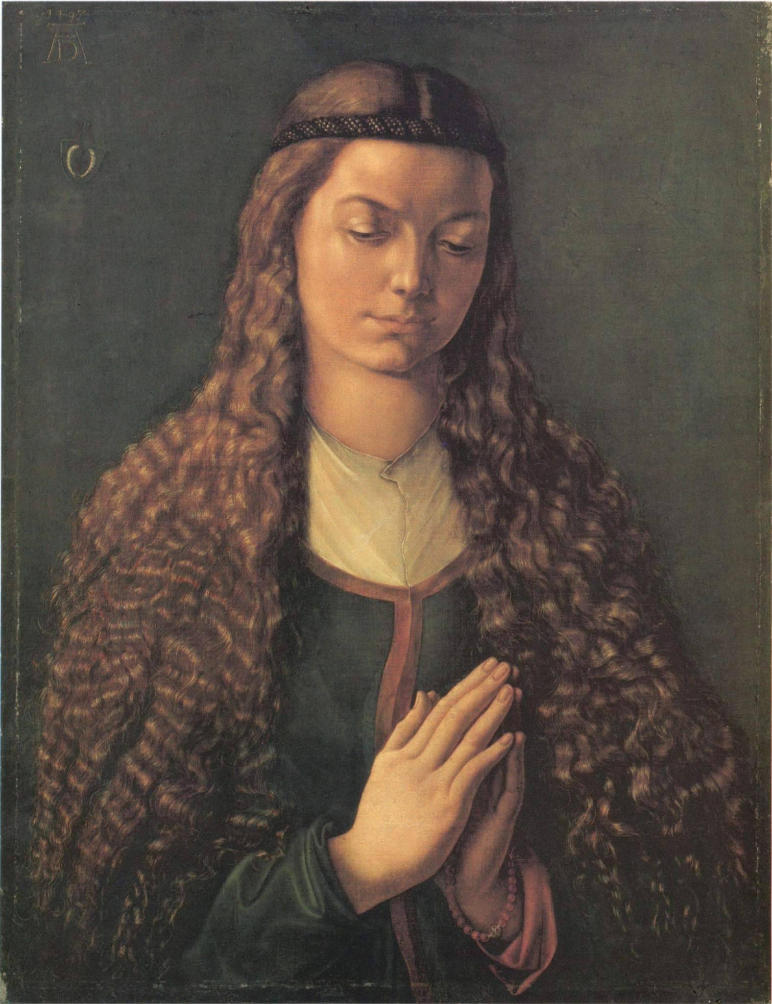 Portrait of Katharina Furlegerin with her Hair Down - Albrecht Durer