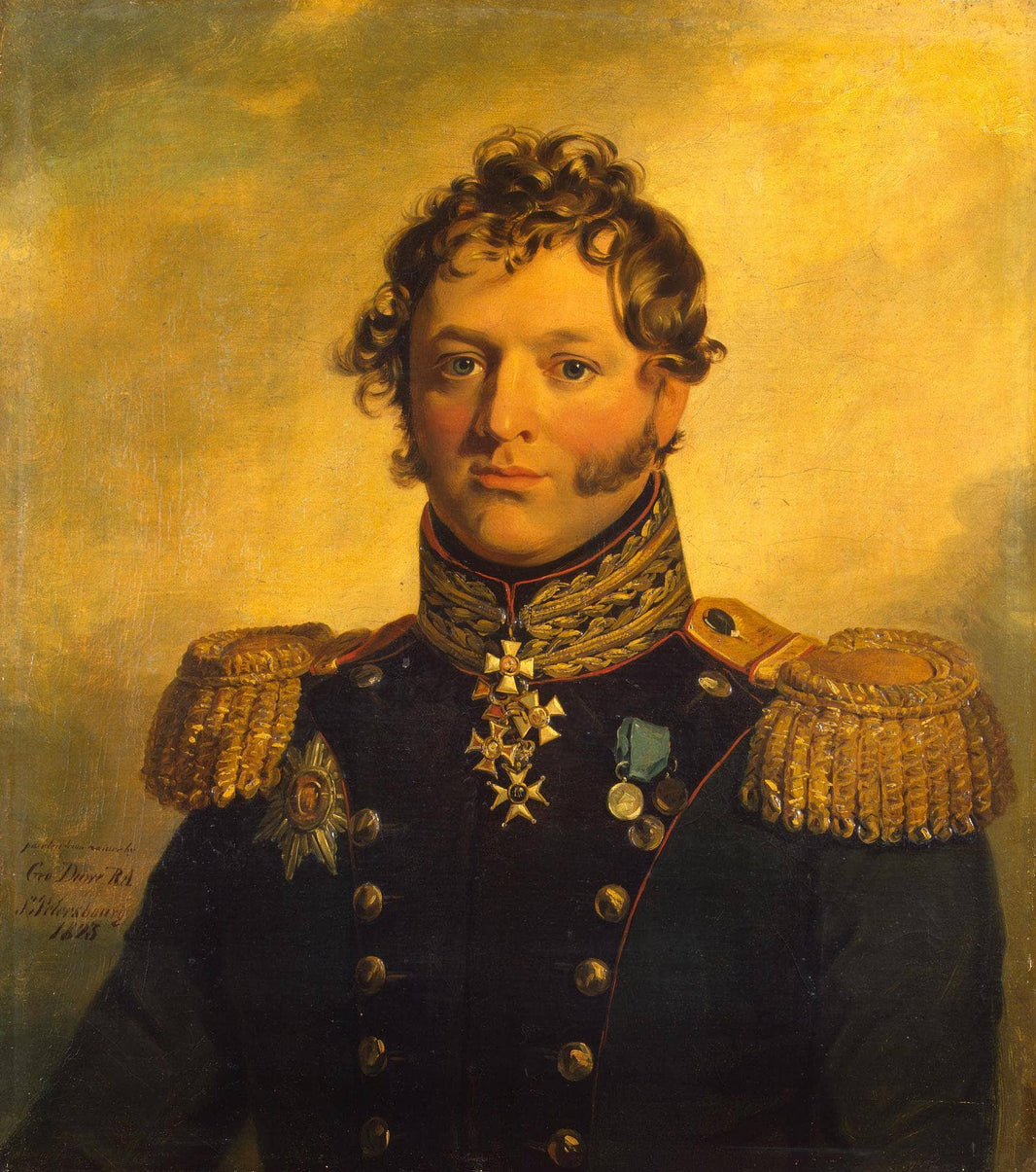 Portrait of Kozen Petr Andreevich, Russian General by George Dawe — hand-painted portrait oil painting reproduction on canvas
