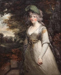 Portrait of Lady Boothby, three-quarter-length, in a grey dress and with a plume in her hair, standing in a landscape by John Hoppner — hand-painted portrait oil painting reproduction on canvas
