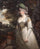 Portrait of Lady Boothby, three-quarter-length, in a grey dress and with a plume in her hair, standing in a landscape in study