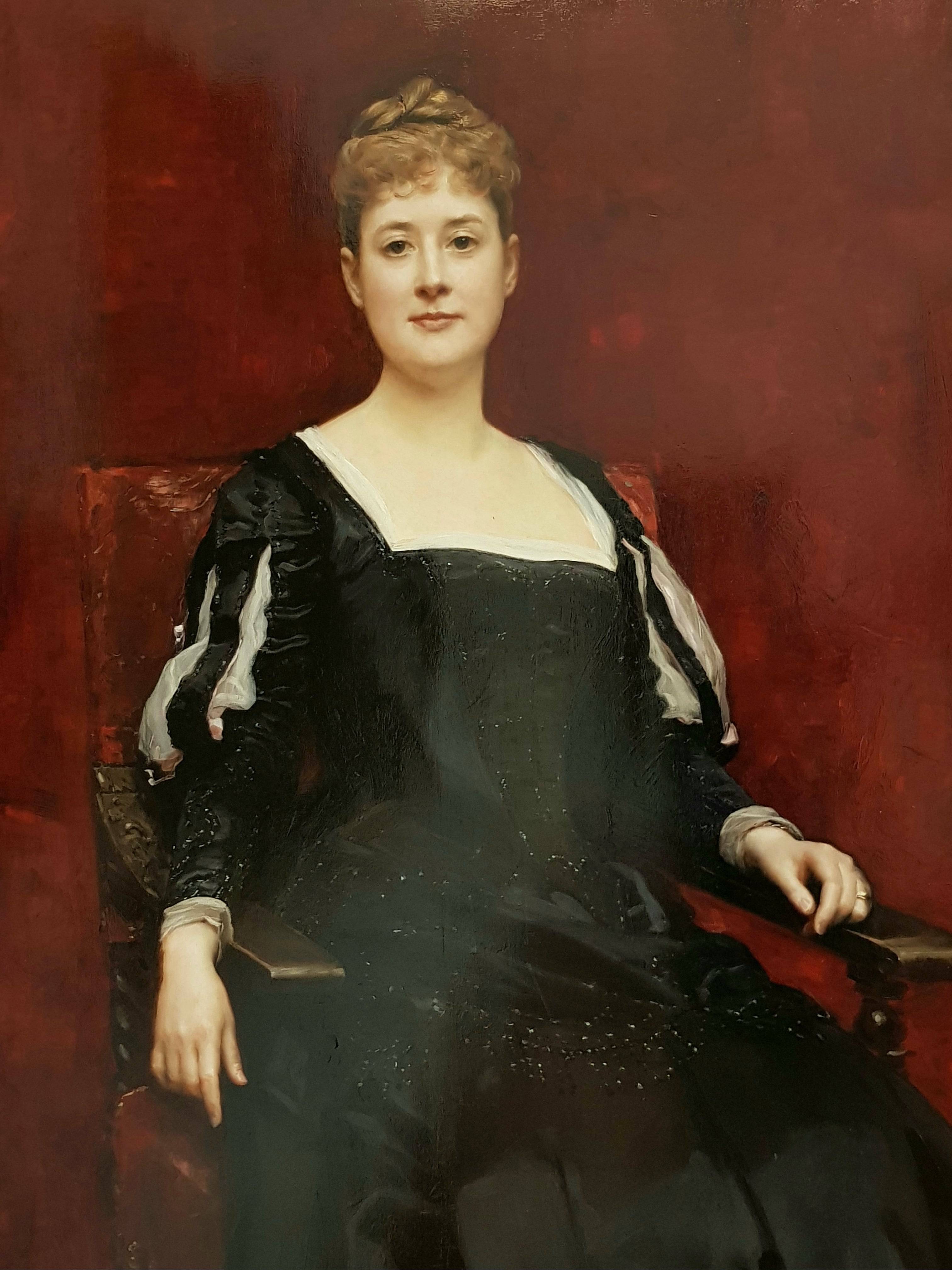 Portrait Of Lady Dressed In Black - Raimundo de Madrazo