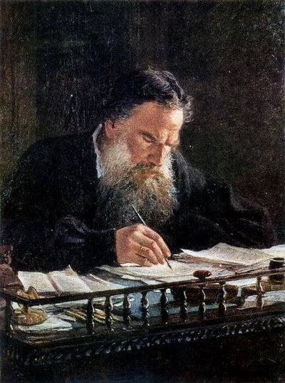 Portrait of Leo Tolstoy in apartment