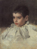 Portrait of Lialia (Adelaida) Simonovich by Valentin Serov — children oil painting wall art, Realism