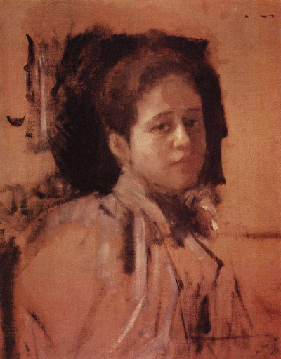 Portrait of Liudmila Mamontova in hallway
