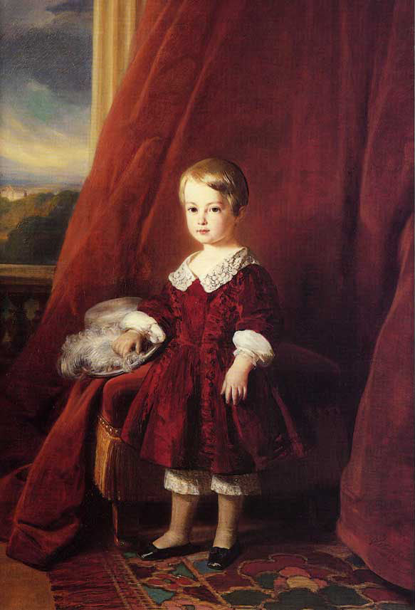 Portrait of Louis d'Orleans by Franz Xaver Winterhalter, hand-painted portrait oil painting reproduction on canvas