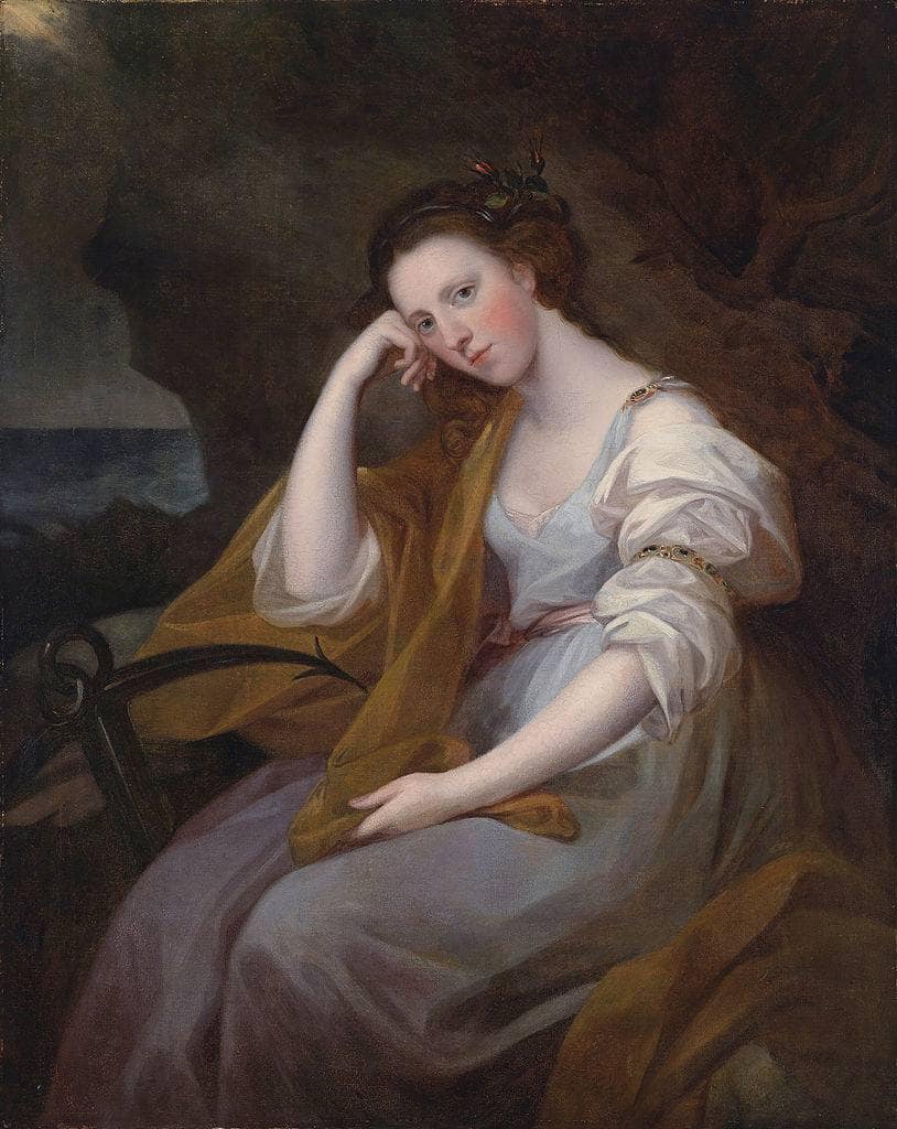 Portrait of Louisa Leveson Gower as Spes (Goddess of Hope) by Angelica Kauffman — hand-painted portrait oil painting reproduction on canvas