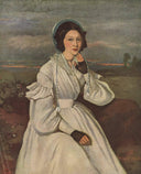 Portrait of Louise Claire Sennegon, future Madame Charmois by Camille Corot — male oil painting wall art, Romanticism