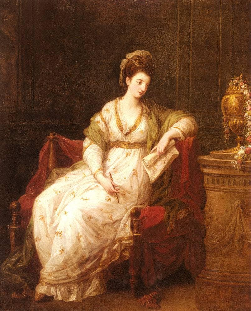Portrait of Louise Henrietta Campbell by Angelica Kauffman — hand-painted portrait oil painting reproduction on canvas