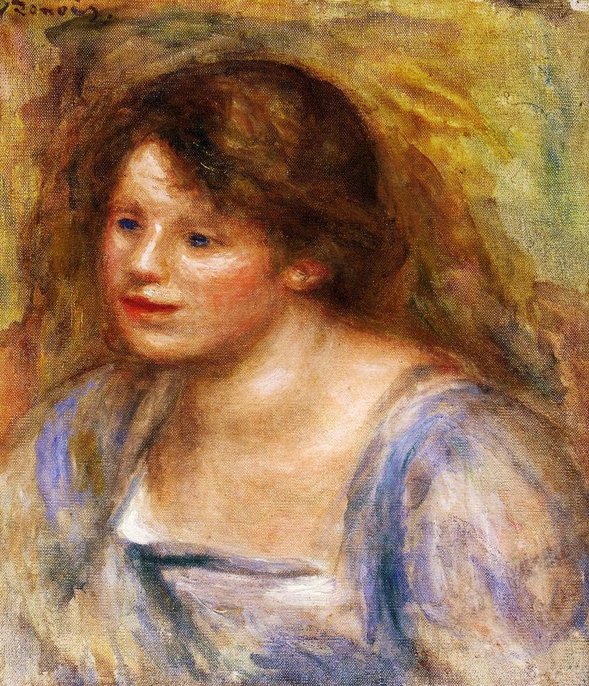 Portrait of Lucienne by Pierre-Auguste Renoir — hand-painted portrait oil painting reproduction on canvas
