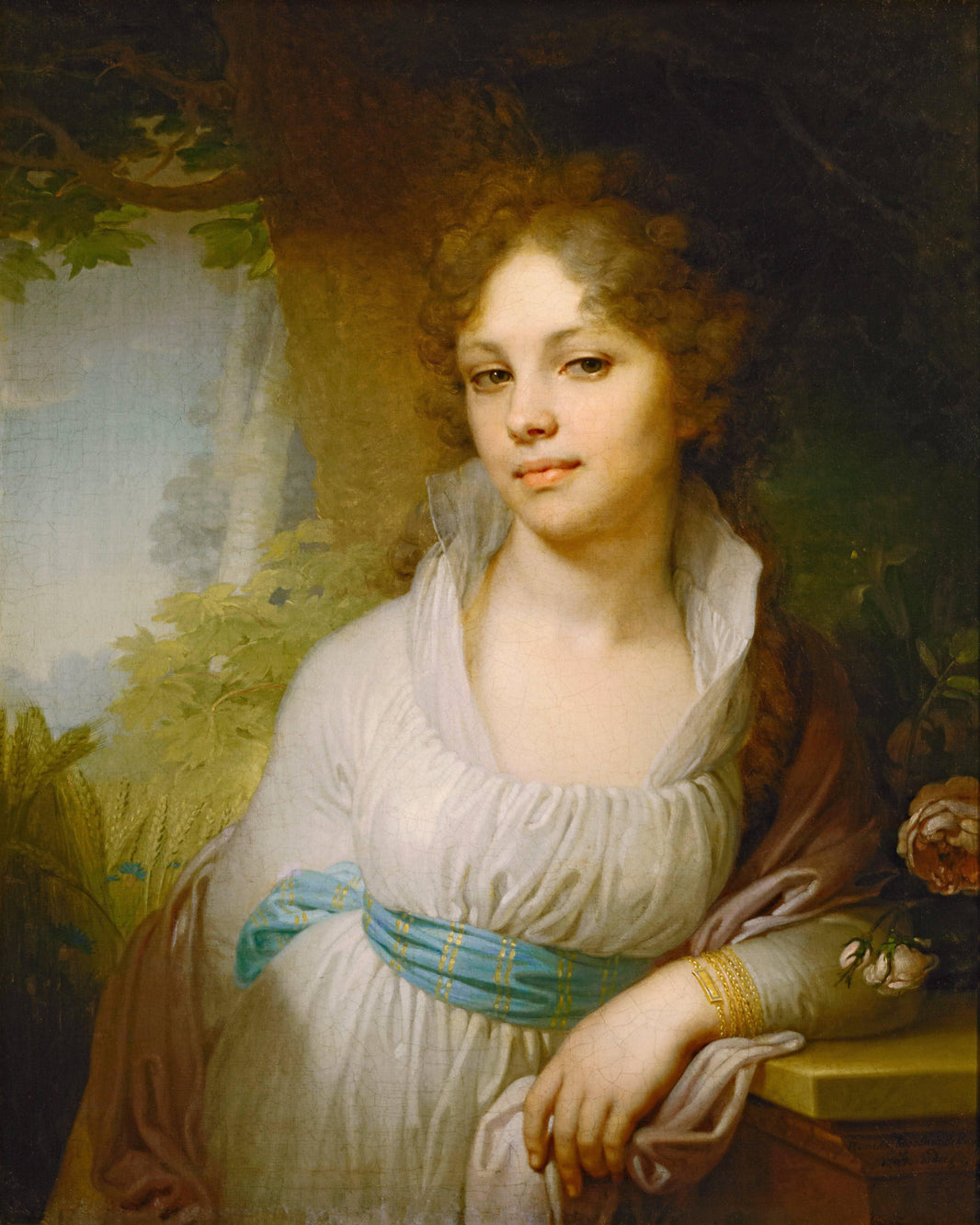 Portrait of M.I.Lopukhina by Vladimir Borovikovsky — hand-painted portrait oil painting reproduction on canvas