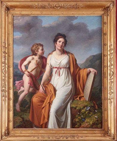Portrait of Madame de Reiset D'Arques as Sappho by Marie-Guillemine Benoist — oil painting reproduction