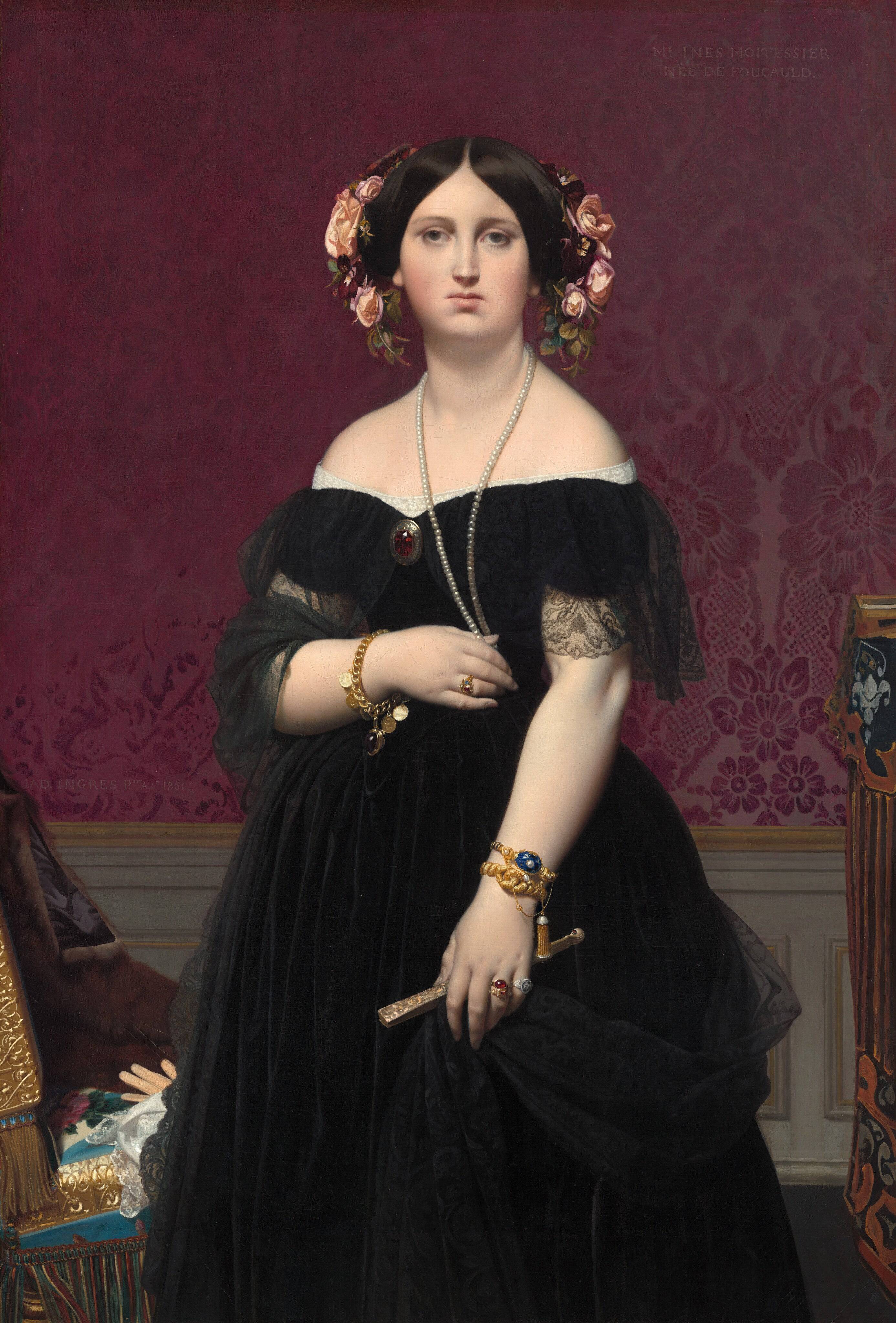 Portrait of Madame Moitessier Standing - Jean Auguste Dominique Ingres