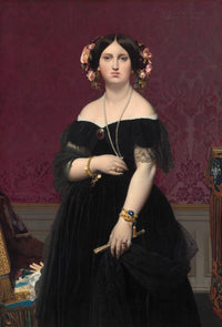 Portrait of Madame Moitessier Standing by Jean Auguste Dominique Ingres — hand-painted portrait oil painting reproduction on canvas
