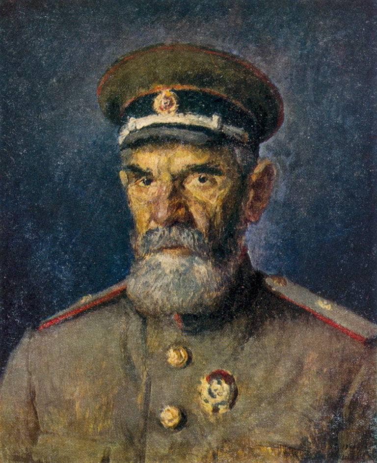 Portrait of Major-General of Medical Services A. R. Zlobin by Ilya Mashkov — hand-painted portrait oil painting reproduction on canvas