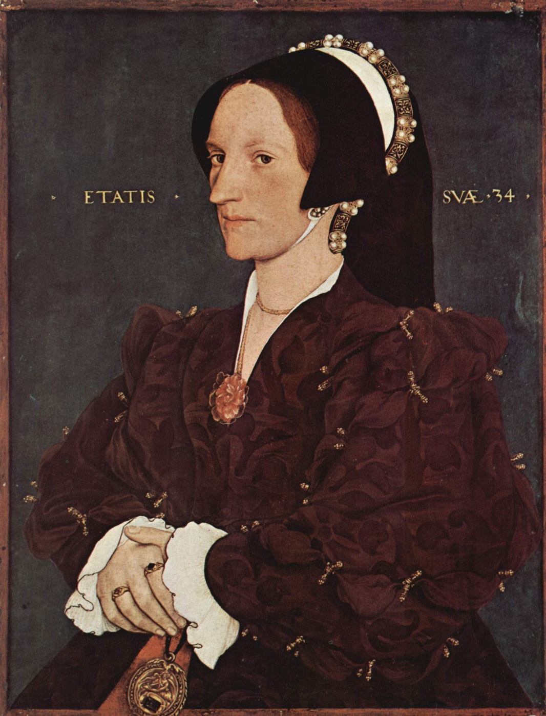 Portrait of Margaret Wyatt, Lady Lee by Hans Holbein the Younger — hand-painted portrait oil painting reproduction on canvas