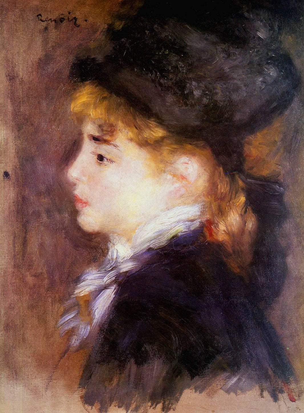 Portrait of Margot (Portrait of a Model) by Pierre-Auguste Renoir — hand-painted portrait oil painting reproduction on canvas
