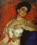 Portrait of Maria Akimova by Valentin Serov — hand-painted portrait oil painting reproduction on canvas