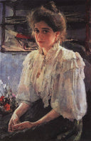 Portrait of Maria Lvova by Valentin Serov — hand-painted portrait oil painting reproduction on canvas