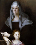 Portrait of Maria Salviati with Giulia de Medici by Jacopo Pontormo — hand-painted cultural oil painting reproduction on canvas