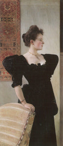 Portrait of Marie Breunig by Gustav Klimt, vintage oil painting wall art, Realism