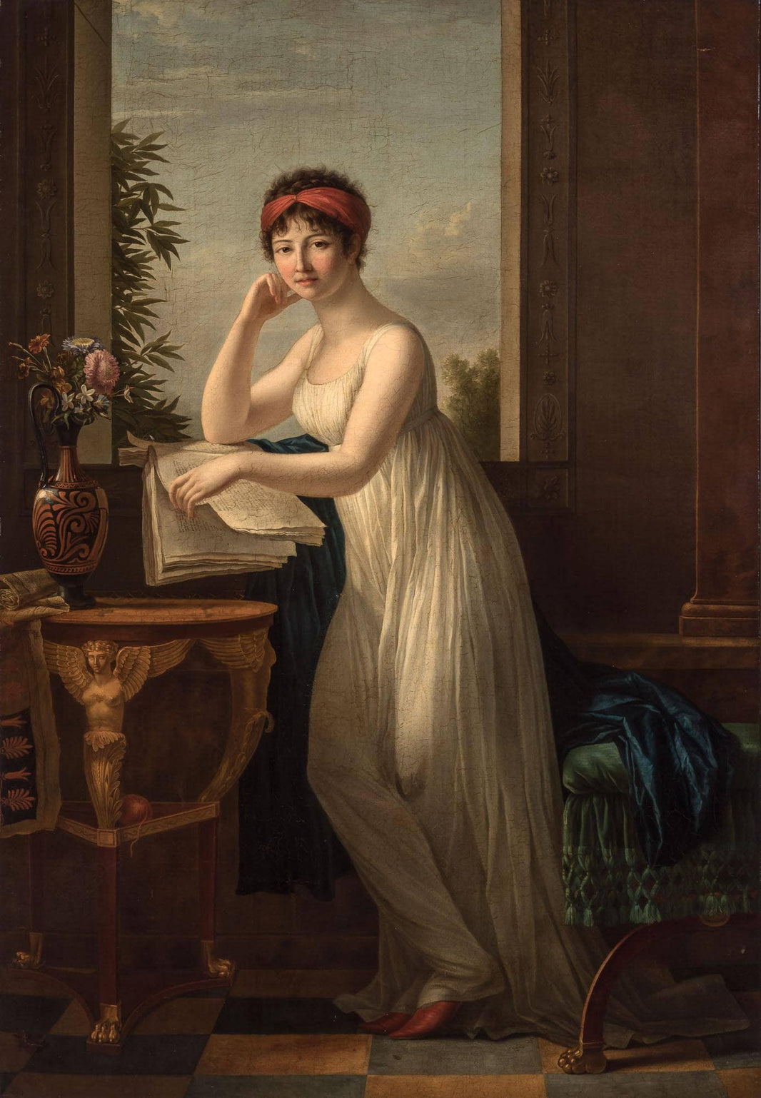 Portrait of Marie-Denise Villers by Marie-Victoire Lemoine — hand-painted portrait oil painting reproduction on canvas