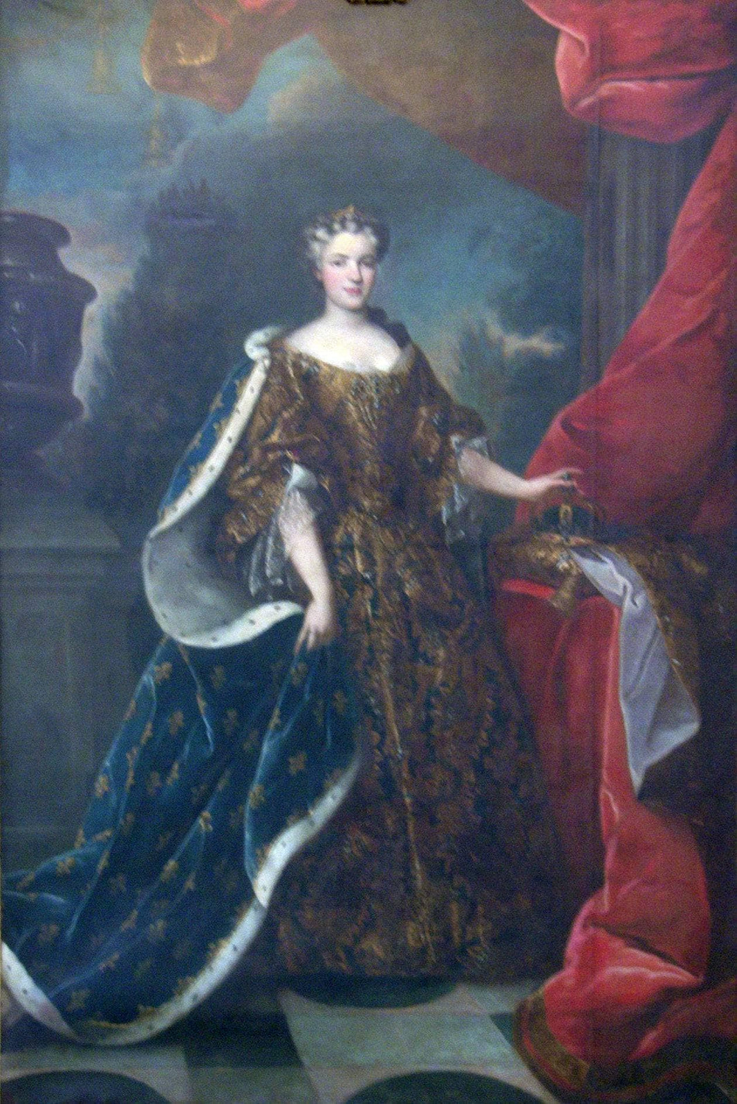 Portrait of Marie LeszczyÅska, Queen of France by Charles-Andre van Loo (Carle van Loo) — hand-painted portrait oil painting reproduction on canvas
